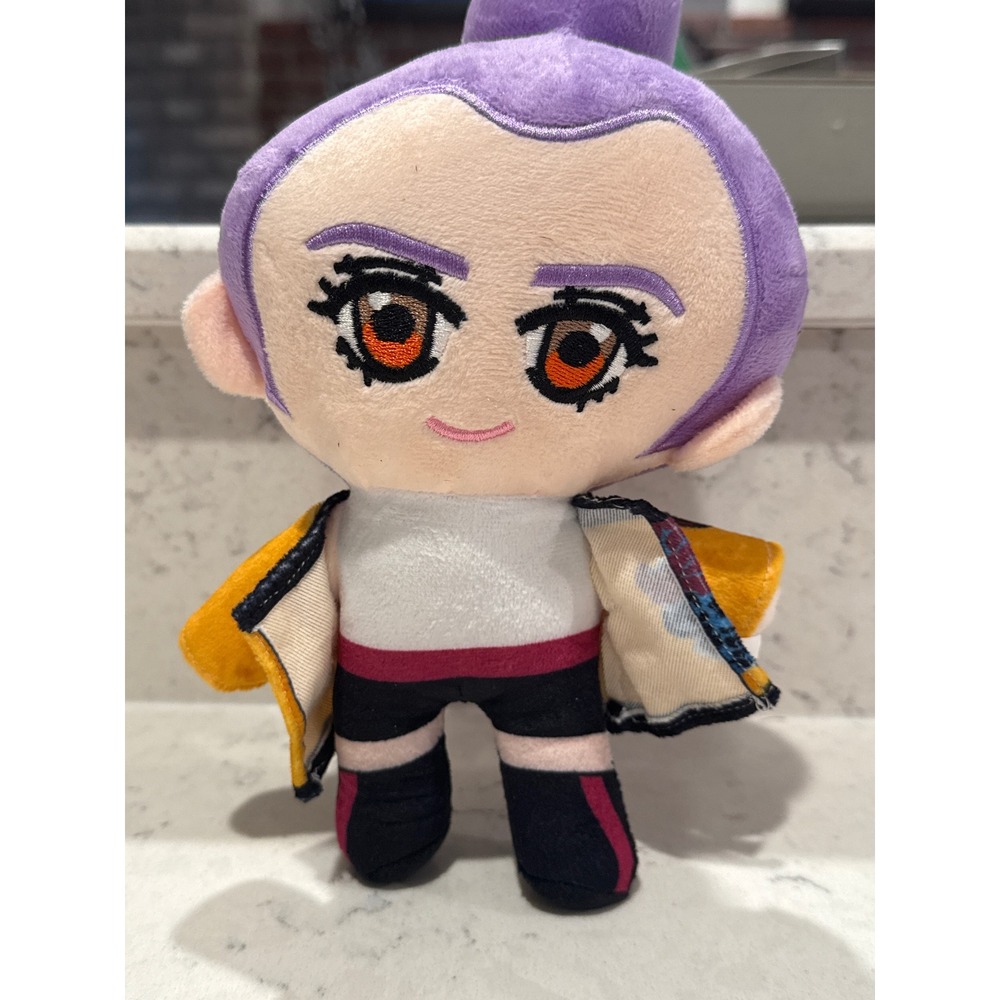 Demon Hunters Anime Character Plush Toy Purple Hair‎ Yellow Jacket Cute Collect